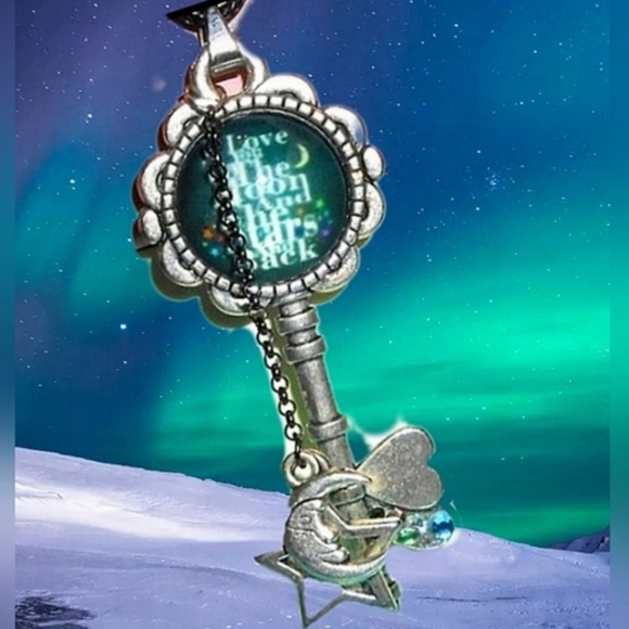 Moon & Stars Embellished Key Pendant - Picture 6 of 11